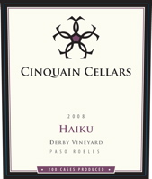 Cinquain Cellars Haiku wine label